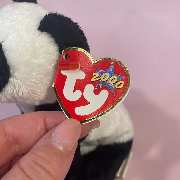 China the Panda (RETIRED) 2000 Ty Original Beanie Baby 9” long EUC NWT - Picture 6 of 9